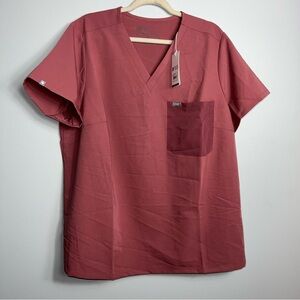 Figs Catarina One-Pocket Scrub Top Catarina Dusty rose mauve 3X scrubs medical